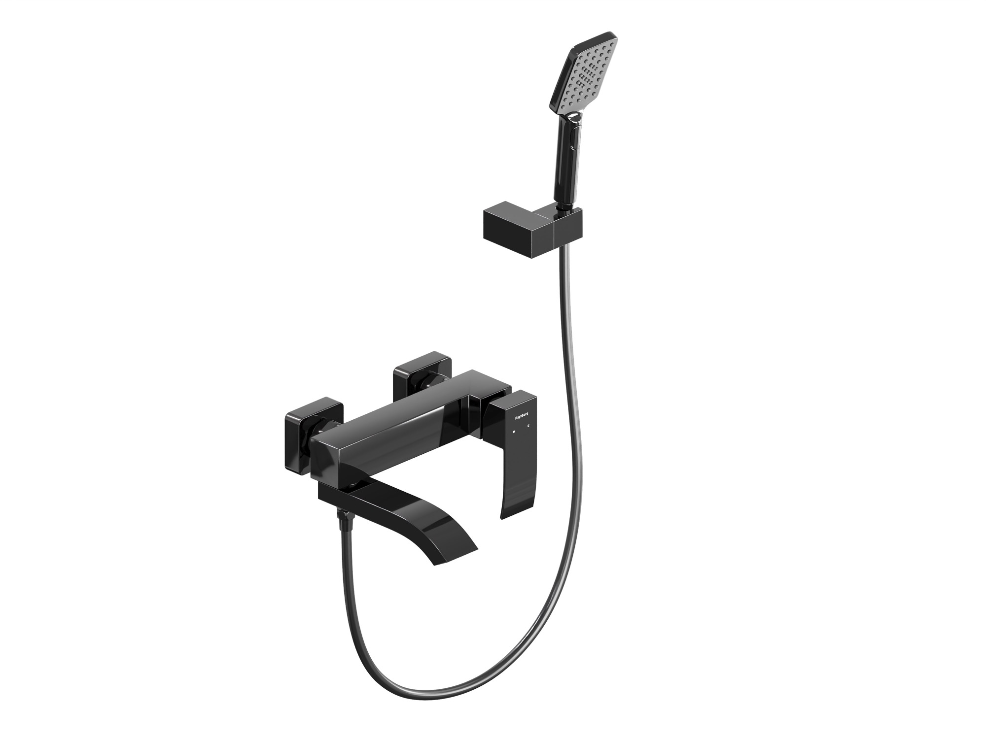 HB-3009BCH Чёрный хром смеситель для ванны