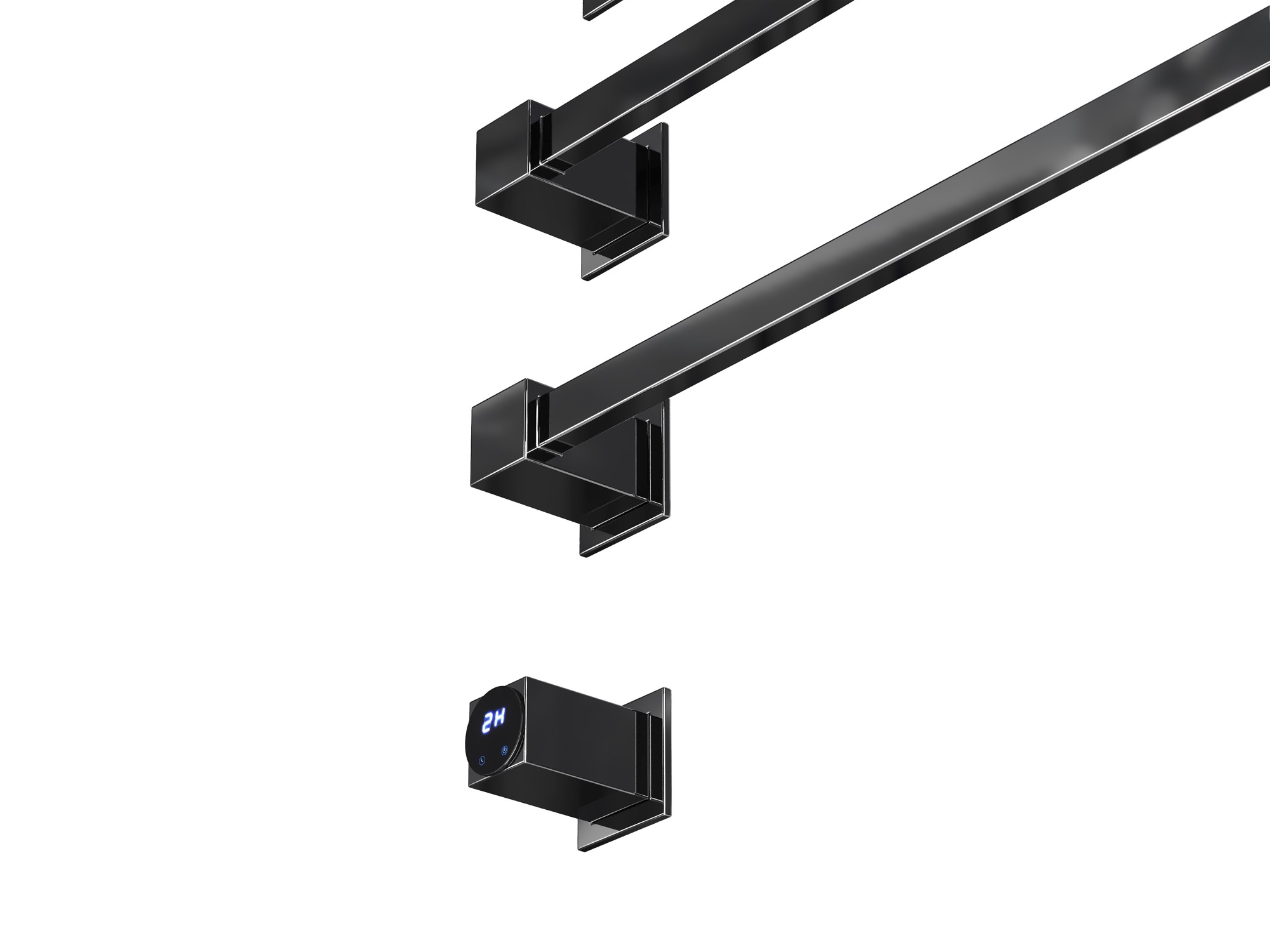 HB-016-5BCH Чёрный Хром Полотенцесушитель встраиваемый электрический