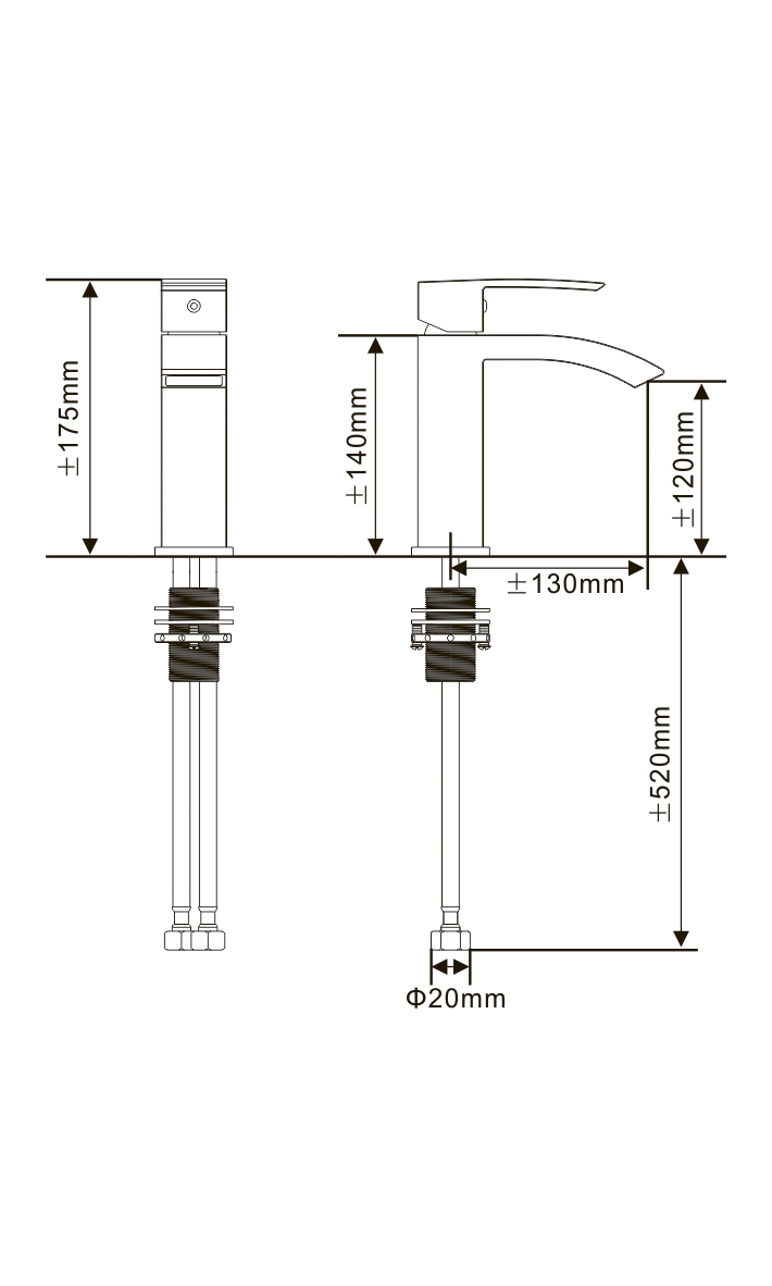 HB-3007BG5 Матовое Золото смеситель для умывальника