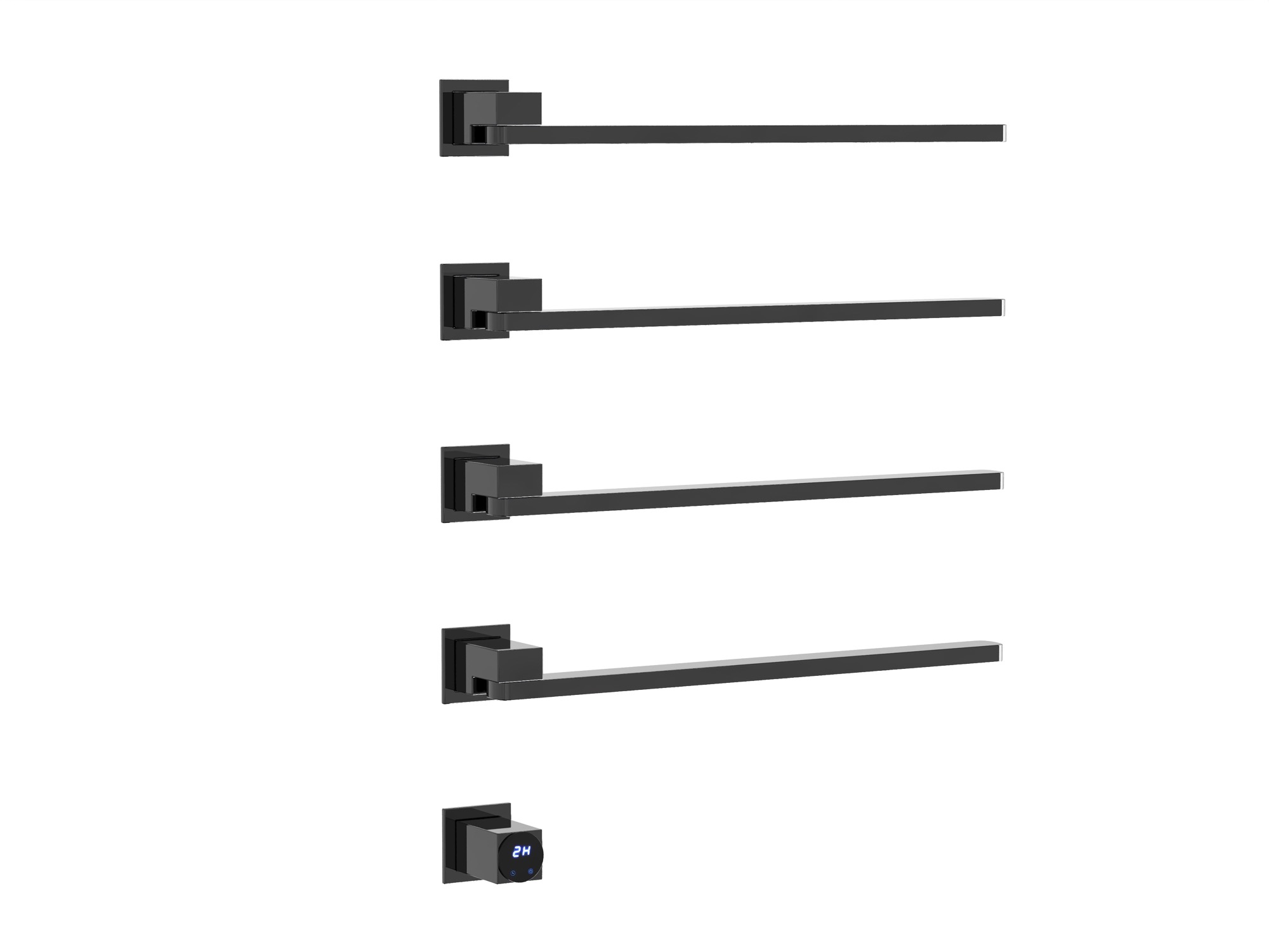 HB-015-4BCH Чёрный Хром Полотенцесушитель встраиваемый электрический