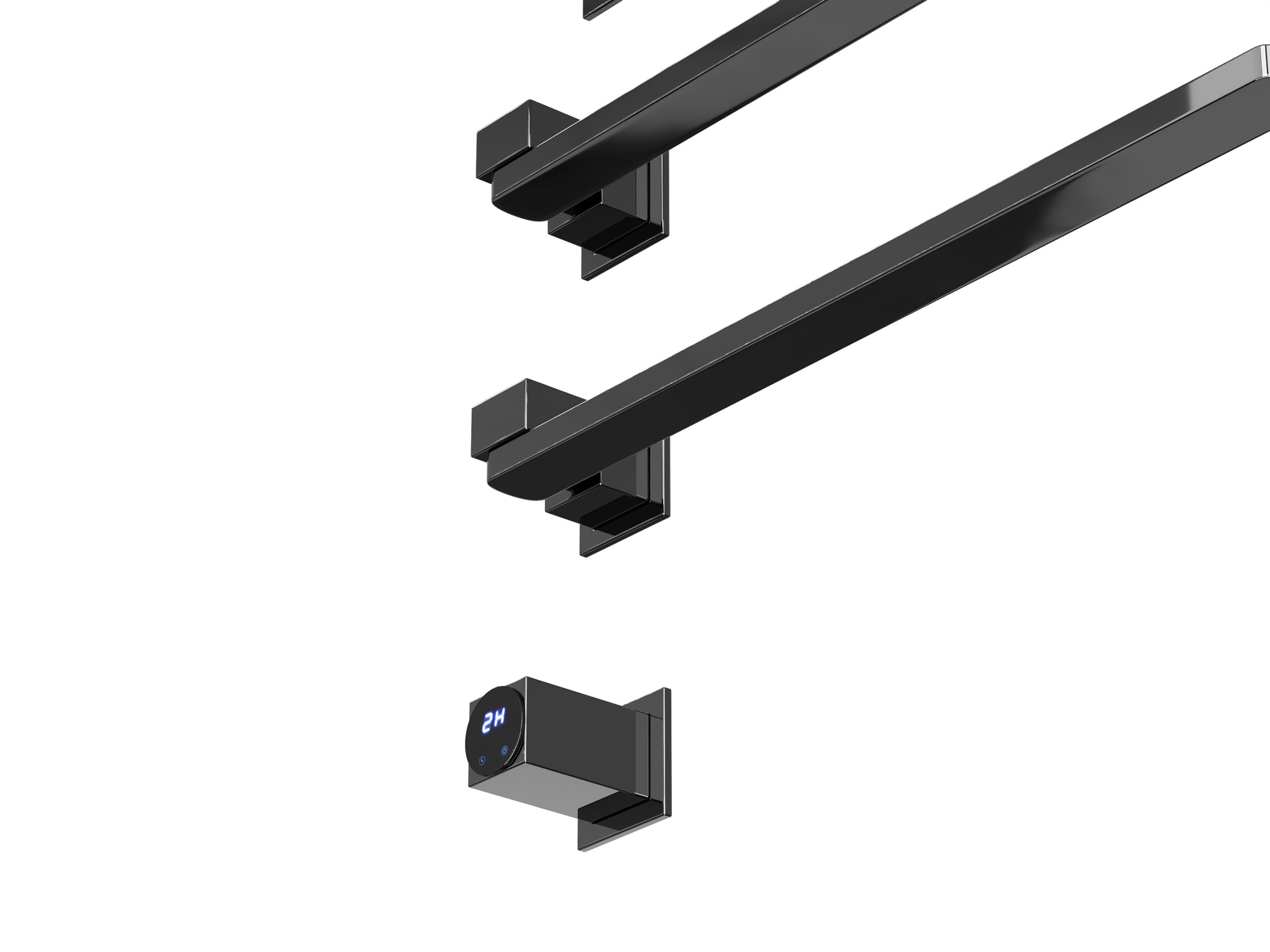 HB-015-4BCH Чёрный Хром Полотенцесушитель встраиваемый электрический