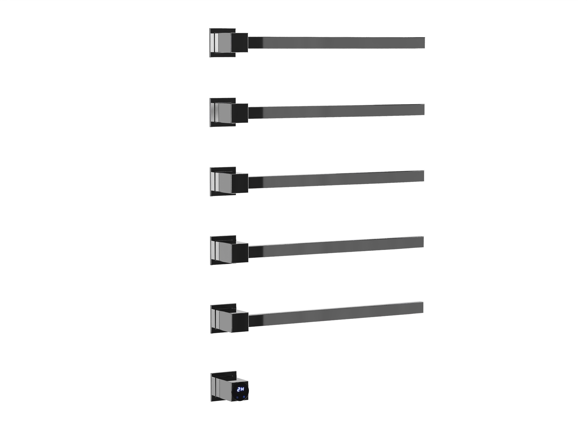 HB-016-5BCH Чёрный Хром Полотенцесушитель встраиваемый электрический